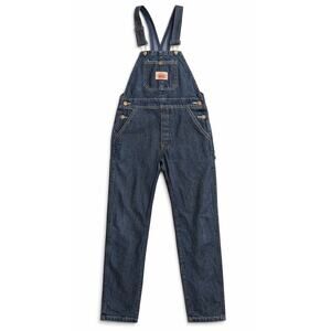 Vtg Round House Denim Bib Overalls Youth 7 8 Made USA Dark Blue Jean Kids Boys